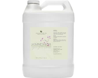 Hydrolat d’eau de jasmin | 100 % pur d’origine biologique distillée à la vapeur florale hydratante pour la peau du visage et le corps, nettoyant en vrac, vente en gros, 1 Gal