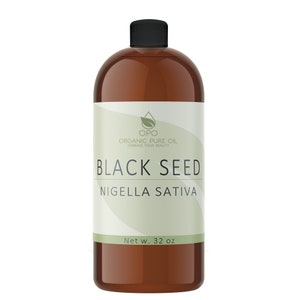 Black Seed Oil - All Natural Pure Black Cumin Seed Nigella Sativa Wholesale Bulk Carrier Oil for Cosmetics 32 OZ