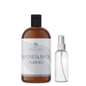 Magnesium Oil Pure, Natural USP Grade, Purified Magnesium Chloride Water Quick Absorbing Relief Deep Tissue Muscle Stress Relief Spray 16 oz