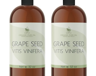 Unrefined Grapeseed Oil: Cold Pressed, Raw Wine Grapes, DIY Cosmetics, Skin, Hair, Nailcare -Bulk