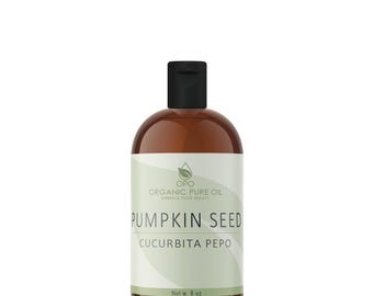 Aceite de semilla de calabaza sin refinar: parcialmente filtrado, prensado en frío, vegano, para el cuidado del cabello, el rostro y la piel (226 g)