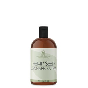 Refined Hemp Seed Oil | Pure, Unscented, Filtered, 8 OZ All Natural Skin Hair Facial Body Care Topical Pain Relief