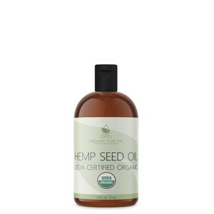Organic Hemp Seed Oil | USDA Cert. 100% Pure, Unrefined, Cold Pressed 8 oz Carrier for Hair Skin Nails Body Face Massage 8 oz Deep Tissue