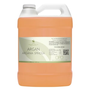 Argan Oil Morocco - Pure Unrefined Cold Pressed Virgin Uncut Non GMO Bulk Wholesale Argon - 128 oz 8 LB  1 Gallon for Hair Skin Face