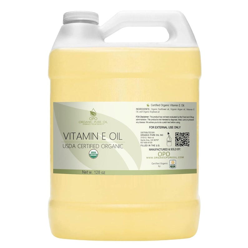 USDA Organic Vitamin E Oil: USDA-Certified, Cruelty-Free, Skin & Hair Care (1oz - 1Gal) -Bulk 128 Fluid ounces