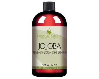 Jojoba Oil - 16 oz - 100% Pure Golden Hohoba Unrefined Cold Pressed Organically Sourced All Natural Bulk Wholesale for Cosmetic Formulation