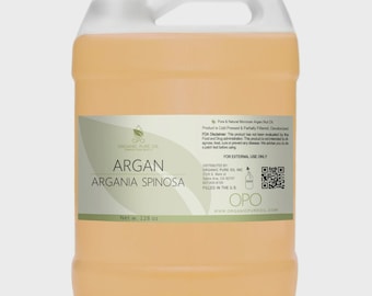 Moroccan Argan Nut Oil: Partially-Filtered, Cold Pressed, Unscented, Carrier DIY Soaps (1Gal)