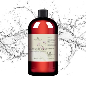 Lemongrass Water Hydrosol - 32 oz 1 Quart 100% Pure Non-GMO Steam Distilled Floral Hydrating Cleansing Facial Body Toner for Skin Face Hair