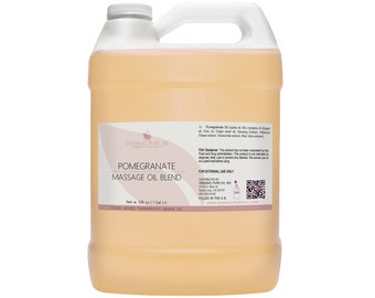 Pomegranate Massage Oil Blend | 100% Organic Sourced Natural Mixture Jojoba Argan Emu Oil Bulk Wholesale Non-GMO Hair Skin Body 1 Gallon