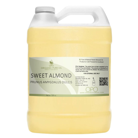 Unrefined Sweet Almond Oil: Cold Pressed, Unscented, DIY Soap, Cream & Lotion (4oz - 10Gal) -Bulk