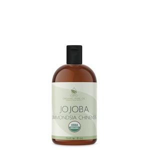 USDA Certified Organic Jojoba Oil | Certified by CCOF | 100% Pure, Natural, Unrefined 8 ounces for Hair, Face, Skin, Body, Soaps Cream, DIY