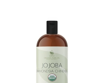 USDA Organic Unrefined Jojoba Oil: CCOF & DIY Hair, Face, Skin Care, Soaps (8oz)