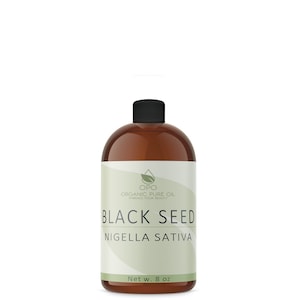 Black Seed Oil | Pure Non-GMO Cold Pressed Egyptian Cumin Carrier Oil for Skin Hair Nail Body Care 8 oz DIY Cosmetic Formulation Soap