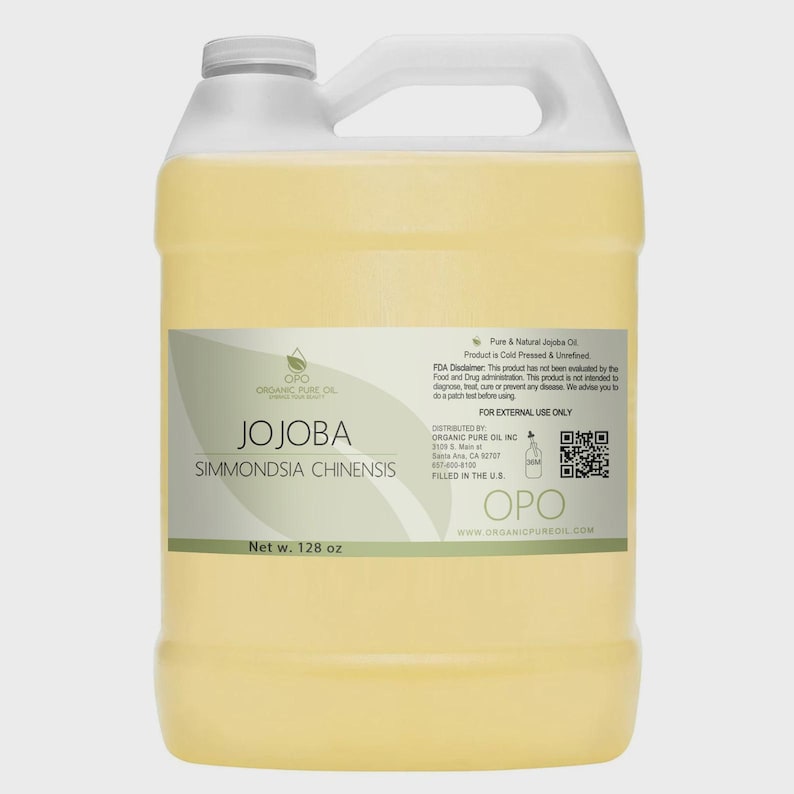 Unrefined Golden Jojoba Oil: Cold Pressed, Non-GMO, Cosmetic Grade Carrier (4oz - 1Gal) -Bulk 128 Fluid ounces