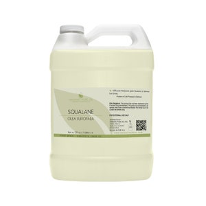 Huile de squalane 100% pur de source biologique sans OGM, raffiné, dérivé d'olives, vente en gros de 1 gallon en vrac pour formulation cosmétique, savon crème image 1