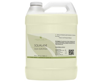 Squalane Oil | 100% Pure Organically Sourced Non-GMO Refined Derived from Olives 1 Gallon Bulk Wholesale for Cosmetic Formulation Cream Soap