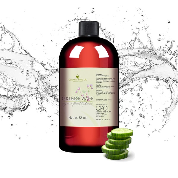 Cucumber Water Hydrosol - 100% Natural Pure Organically Sourced Bulk Steam Distilled Floral Water Facial Toner Cleanser Bulk Wholesale