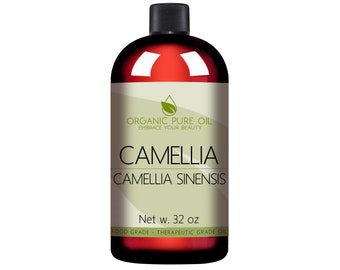 Huile de graines de camélia - 100 % pure, non raffinée, pressée à froid, d'origine biologique, sans OGM 32 OZ de qualité cosmétique, qualité salon, vente en gros de peau en vrac