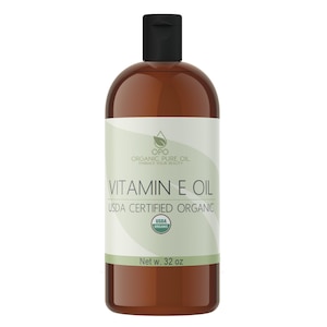 USDA Organic Vitamin E Oil: USDA-Certified, Cruelty-Free, Skin & Hair Care (1oz - 1Gal) -Bulk 32 Fluid ounces