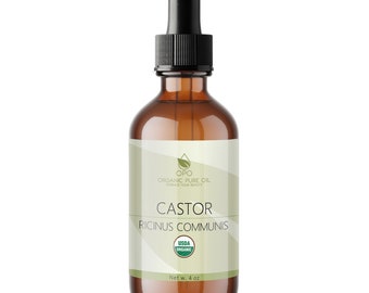 USDA biologische geraffineerde ricinusolie: koudgeperst, niet-ggo, doe-het-zelf huid, haar en nagels (4oz)