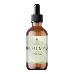 Bittere amandelolie: puur, volledig natuurlijk, GMO-vrij, koudgeperst, ongeraffineerde 4 OZ cosmetische huid, haar, nagelverzorging, zeep