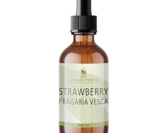 Unrefined Strawberry Seed Oil: Cold Pressed, Vegan, Non-GMO, Hair & Skincare Carrier (4oz)