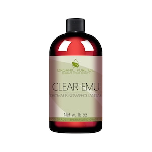 Ultra Refined Clear Emu Oil - 100% Pure Natural Refined Non-GMO Bulk 16 oz 1 Pint Premium Salon Quality Grade A DIY Cosmetic Cream Soap