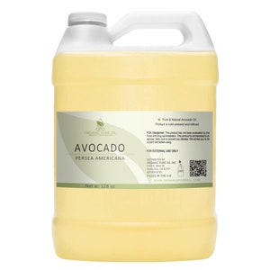 Avocado Oil | Pure Refined Partially Filtered Non-GMO Wholesale Bulk Cosmetics Skin Hair Nail Care 128 OZ Hexane-Free