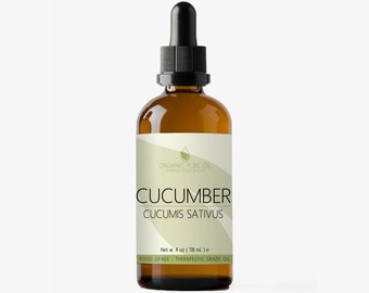 Cucumber Seed Oil - 100% Pure, Unrefined, Cold Pressed, Vegan, Cruelty-Free, Non-GMO, 4 OZ Amber Glass Skin Hair Nail Face Care Moisturizers