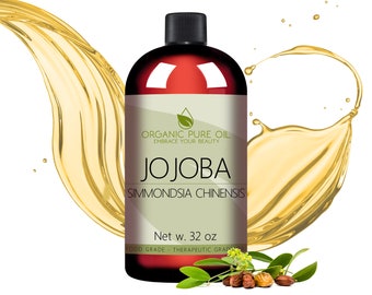 Gold Jojoba Oil - 100% Pure Hohoba Non GMO Unrefined Cold Pressed Organic Sourced All Natural Bulk Wholesale for Cosmetic Formulation 128 oz