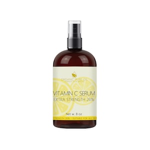 Vitamin C Serum - Extra Strength 26% Advanced Formula for Visible Signs of Aging - 8 oz - Collagen, Retinol, Under Eye, Vitamins A E B3 B5