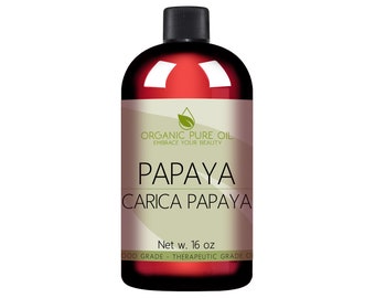 Huile de graines de papaye - 16 oz 100% pure non raffinée partiellement filtrée pressée à froid sans OGM peau cheveux ongles corps hydratant hydratant transporteur en vrac