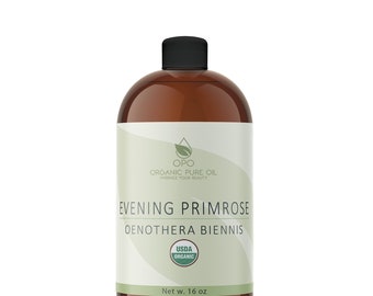 Aceite de onagra orgánico sin refinar del USDA: alto GLA, vegano, prensado en frío, para piel y cabello (a granel)