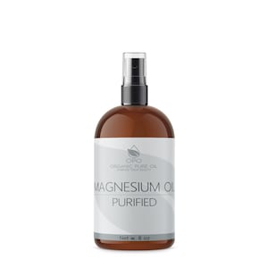 Magnesium Oil Pure, Natural USP Grade, Purified Magnesium Chloride Water Quick Absorbing Deep Tissue Muscle Stress Relief Spray 8 oz