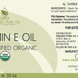 USDA Organic Vitamin E Oil: USDA-Certified, Cruelty-Free, Skin & Hair Care (1oz - 1Gal) -Bulk image 2