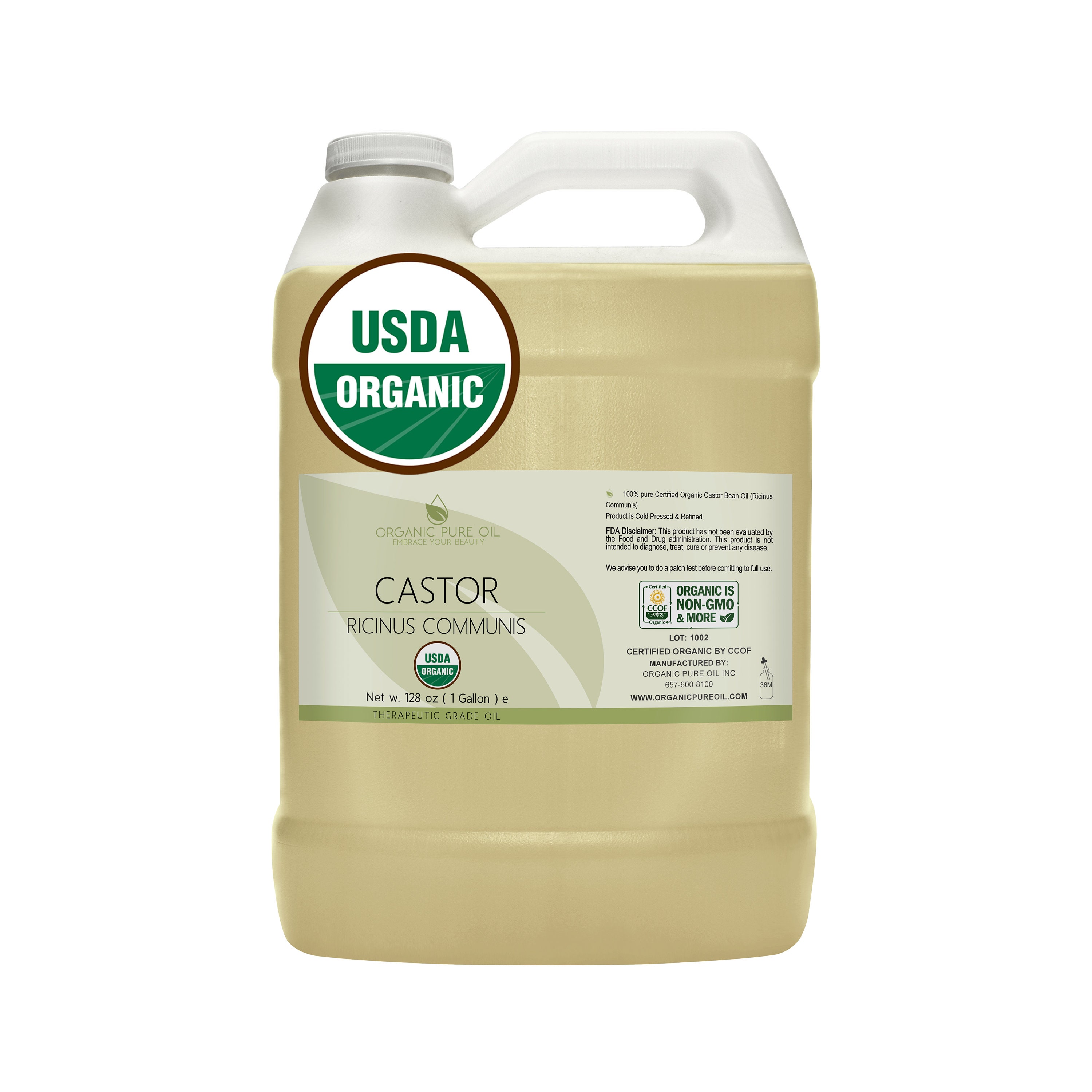 Organic Castor Oil USDA Certified Organic 100 Pure Refined Etsy