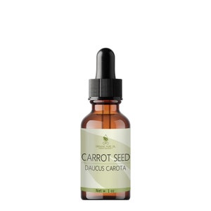 Carrot Seed Carrier Oil | Pure, Unrefined, Cold Pressed, Non-GMO, Vegan 1 oz Glass & Dropper Facial Care, Skin, Hair, Body, Arms, Legs