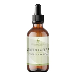 Green Coffee Bean Oil - Pure, Unrefined, Cold Pressed, Vegan, Non-GMO, Pesticide-Free 1 & 4 OZ Amber Glass DIY Skin Hair Nail Facial Care
