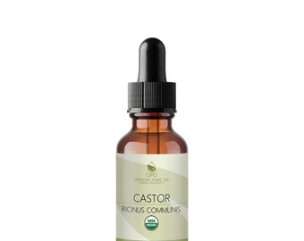 USDA Organic Refined Castor Oil: Cold Pressed, Non-GMO, Skincare & Hair Growth (1oz -1Gal)