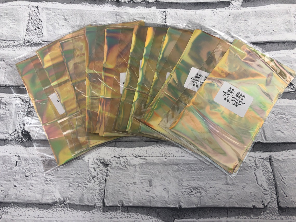 Laser Gold Hot Foil 100 Sheets Pieces Foiling Etsy