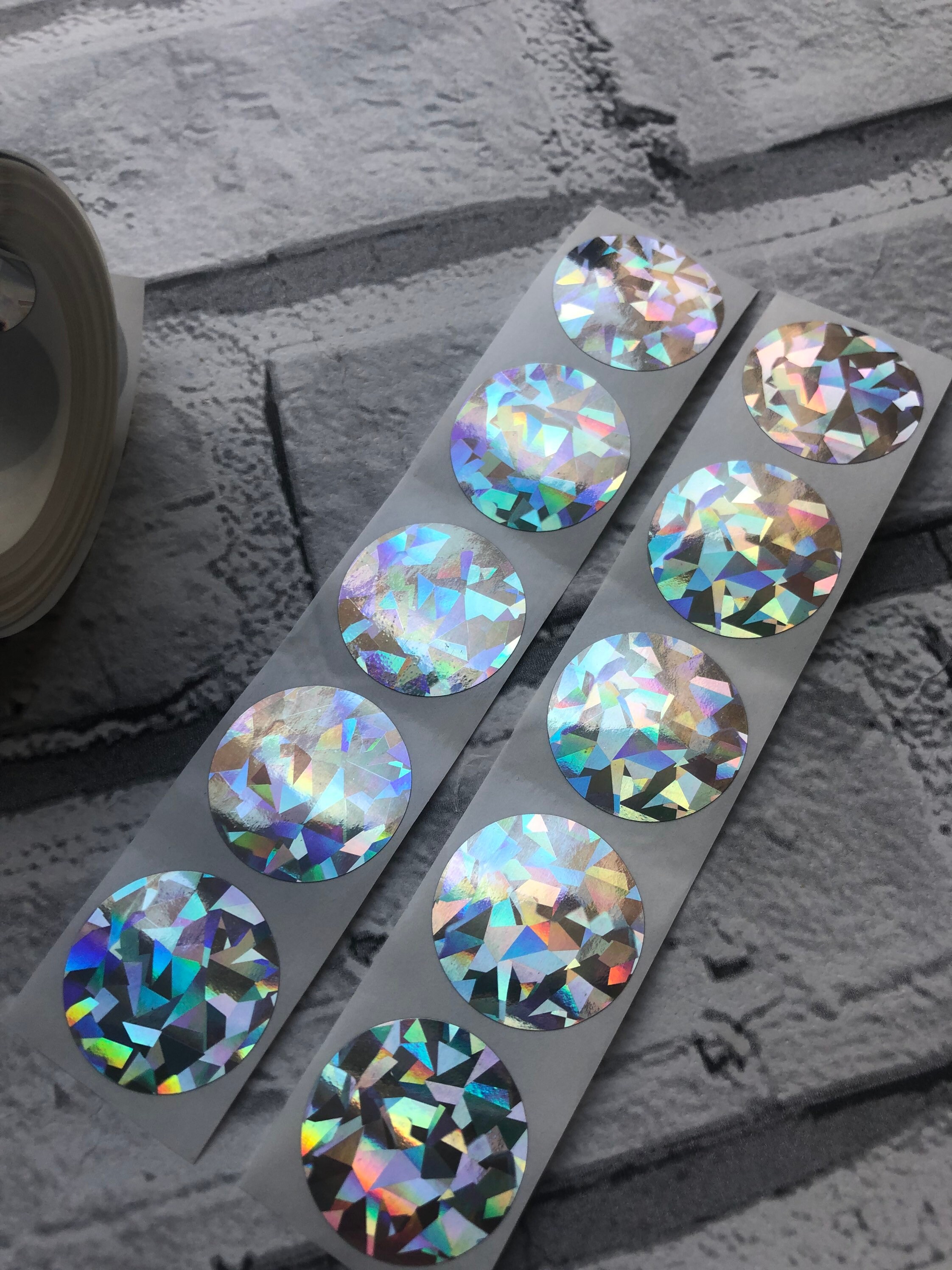 Silver Diamond Laser Holographic Scratch Off Stickers Prize Etsy