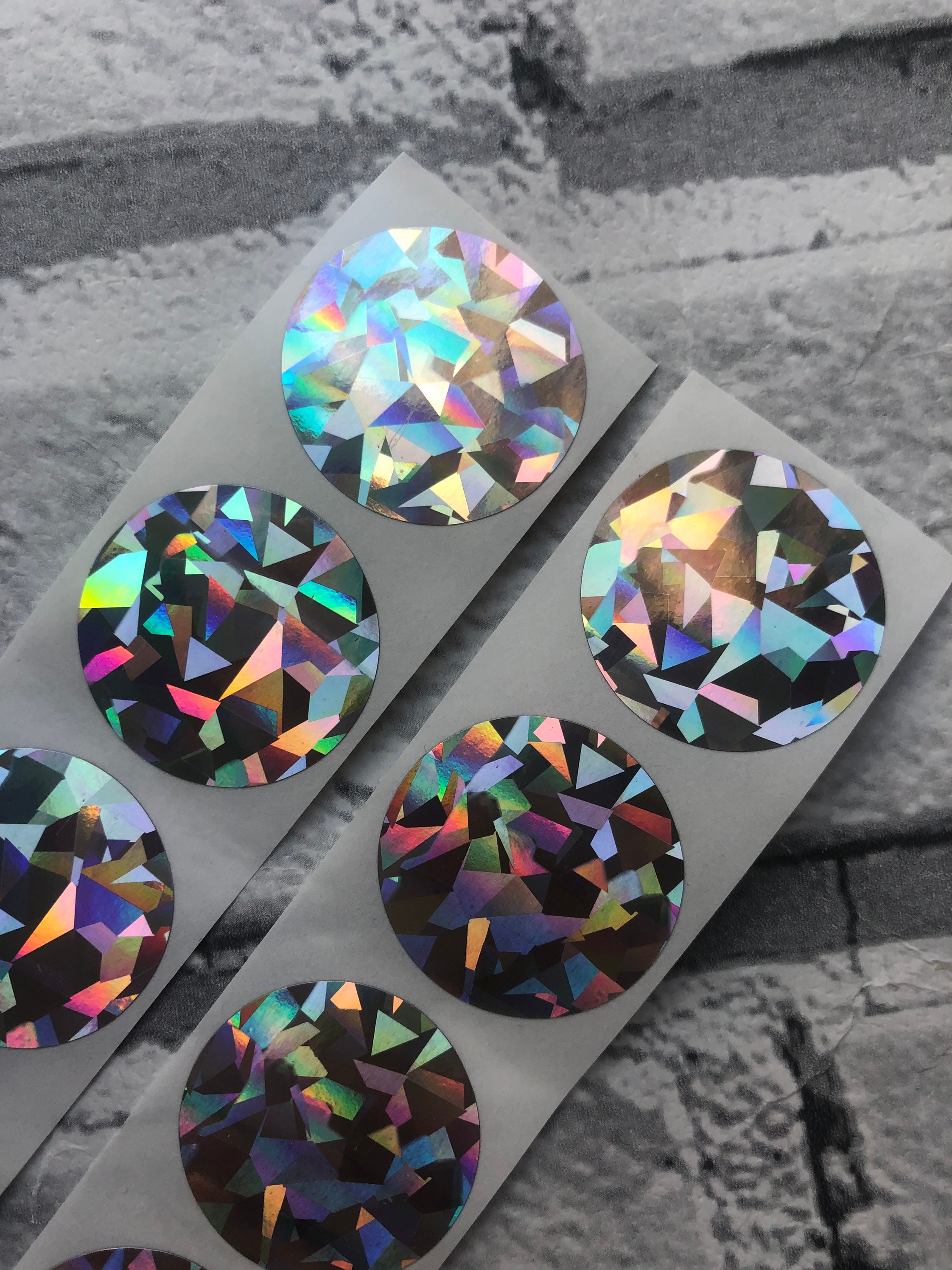 Silver Diamond Laser Holographic Scratch Off Stickers Prize Etsy