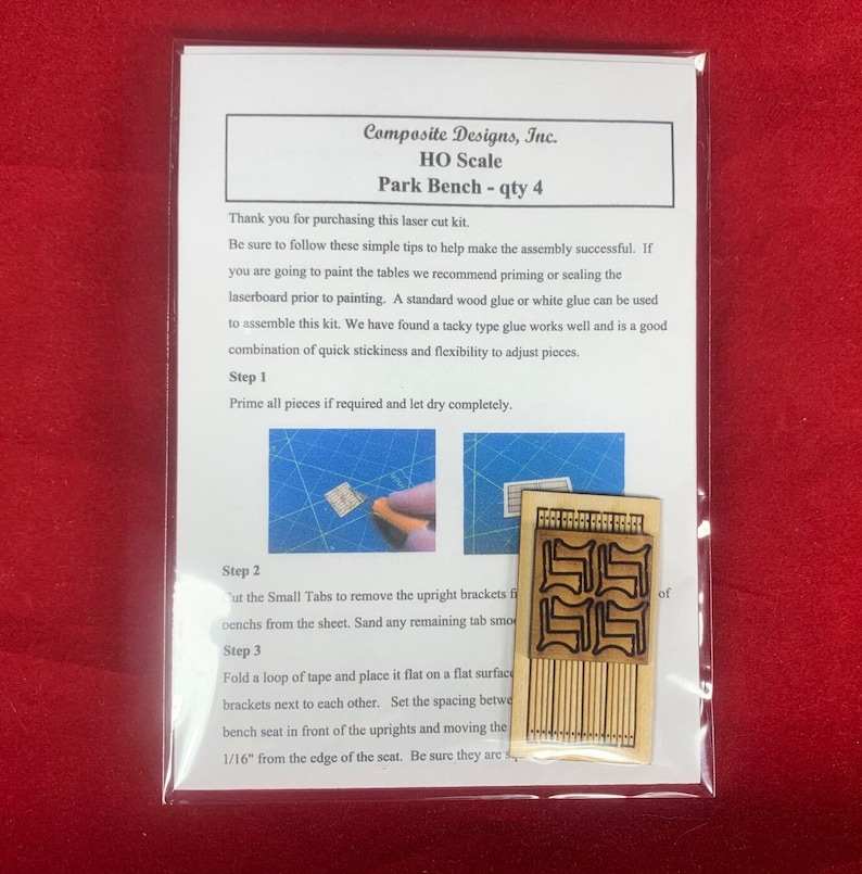 O, HO & N Scale Laser Cut Park Bench Kit Etsy