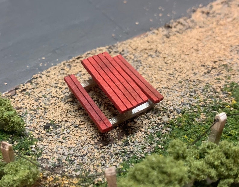 O HO & N Scale Laser Cut Picnic Table Kit Etsy