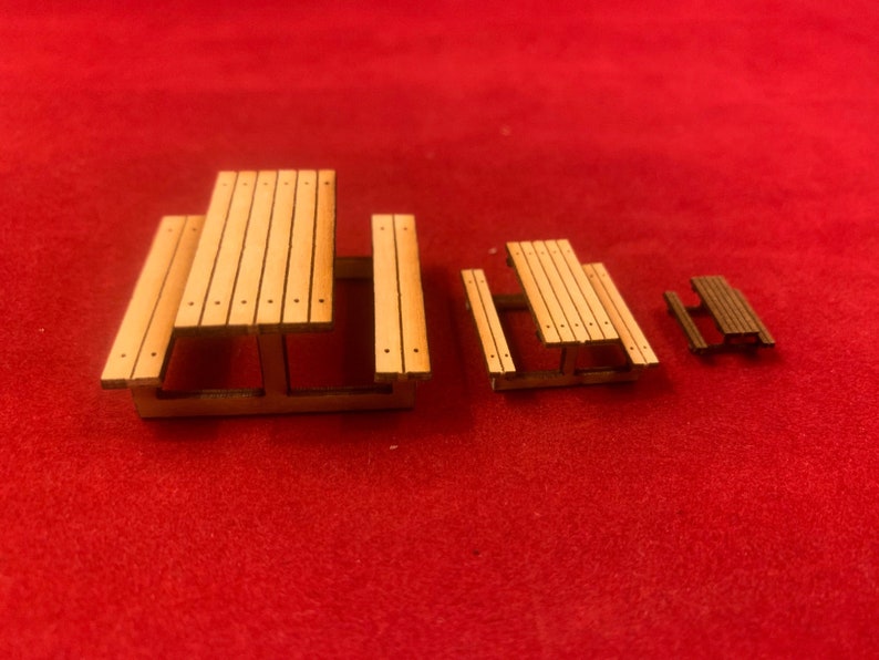 O, HO & N Scale Laser Cut Picnic Table Kit image 1