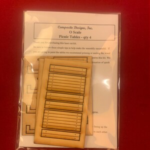 O, HO & N Scale Laser Cut Picnic Table Kit image 4