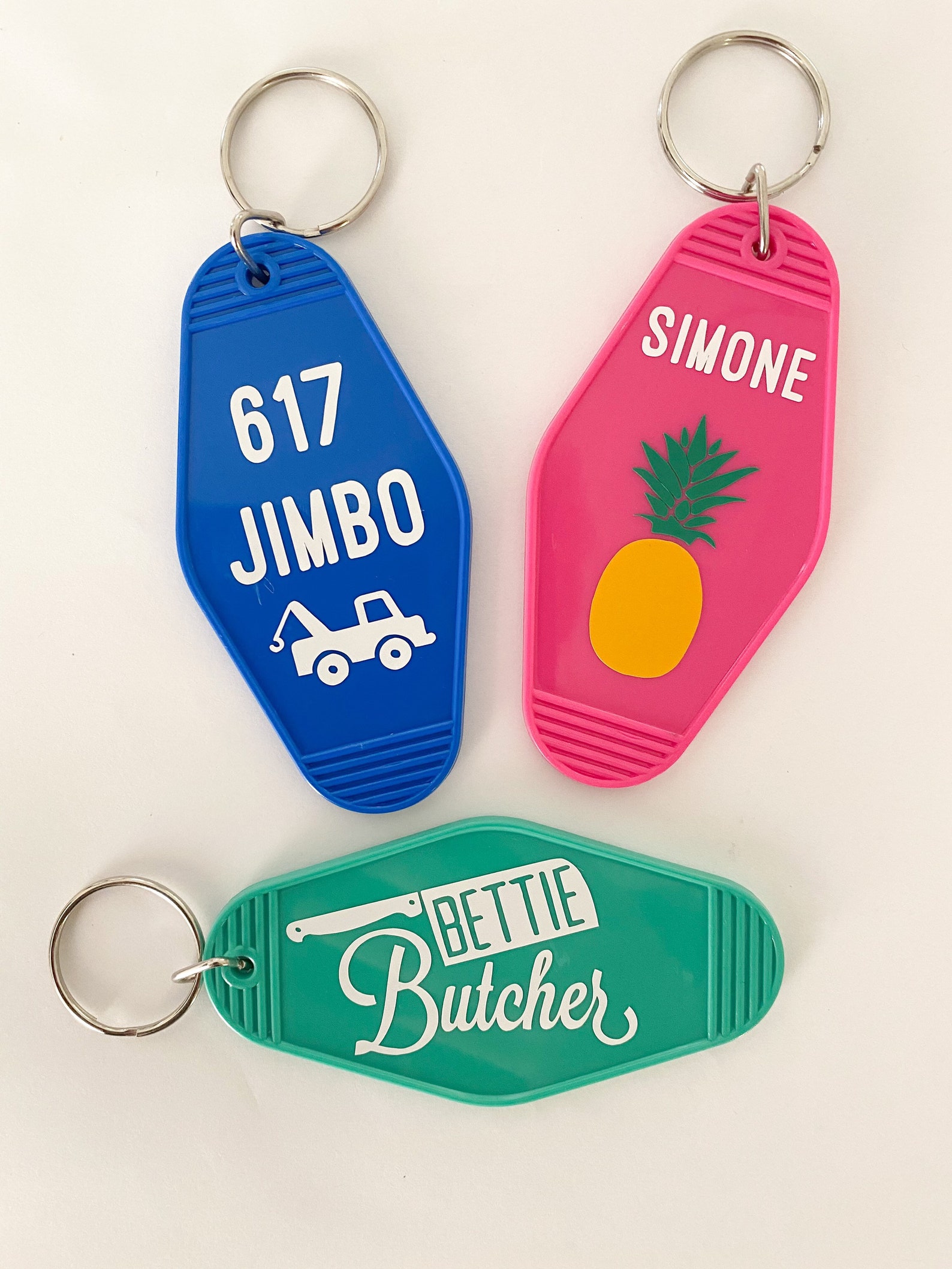 Custom made retro vintage motel hotel keyring keychain pink Etsy