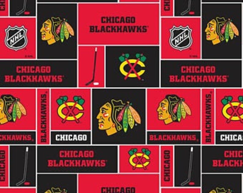 Chicago Blackhawk Hockey Fabric 9x58 Inches Etsy