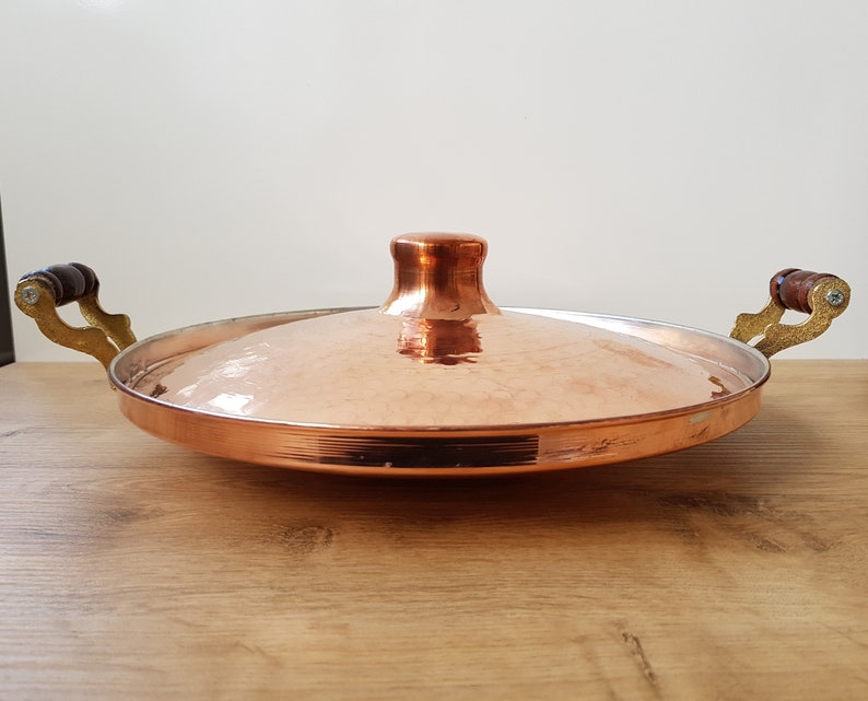 Big Copper Handmade Pan With Lidlarge Roasting Pan With Etsy Norway