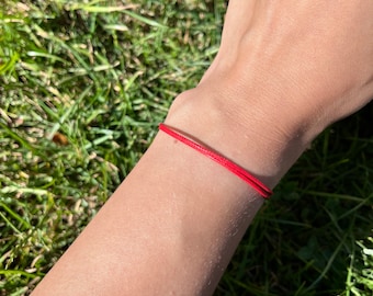 Handmade Kabbalah Red String Adjustable Bracelet LUCKY SUCCESS PROTECTION